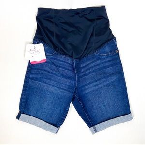 Isabel Maternity Crossover Panel Bermuda Shorts Size 2